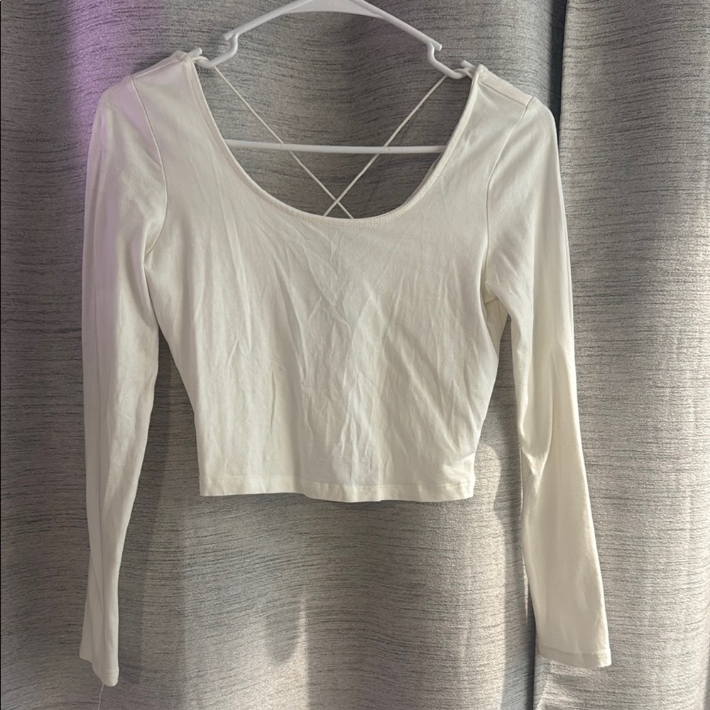 Fashion Nova White Long Sleeve Tie